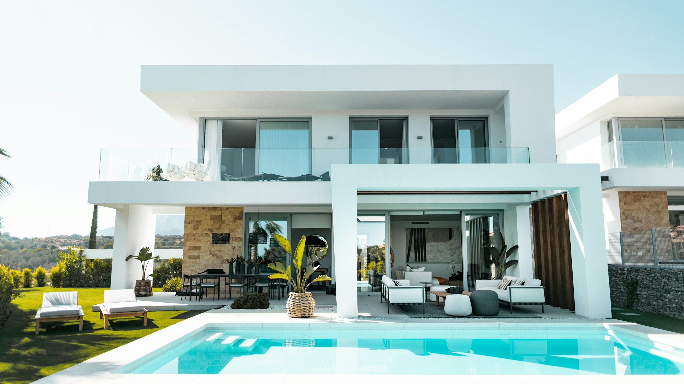 A villa on the Costa del Sol at golden hour