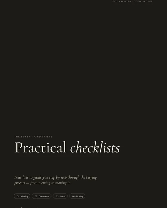 Practical checklists
